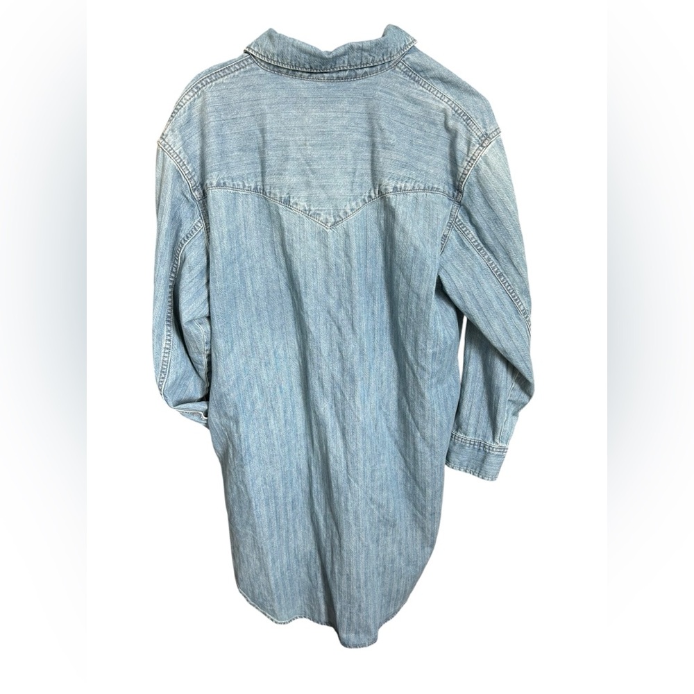 Women's Western Denim Dress-Universal Thread Midi Size SM Oversized Jean Shirt - Picture 3 of 11